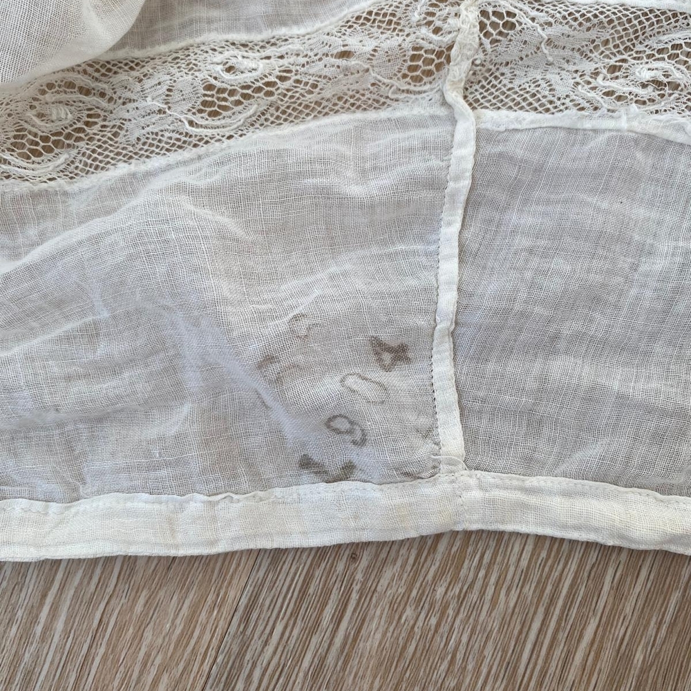 Antique Early 20th Century Lace Trimmed Corset Cover Edwardian Top (STUDY PIECE) - Picture 6 of 11